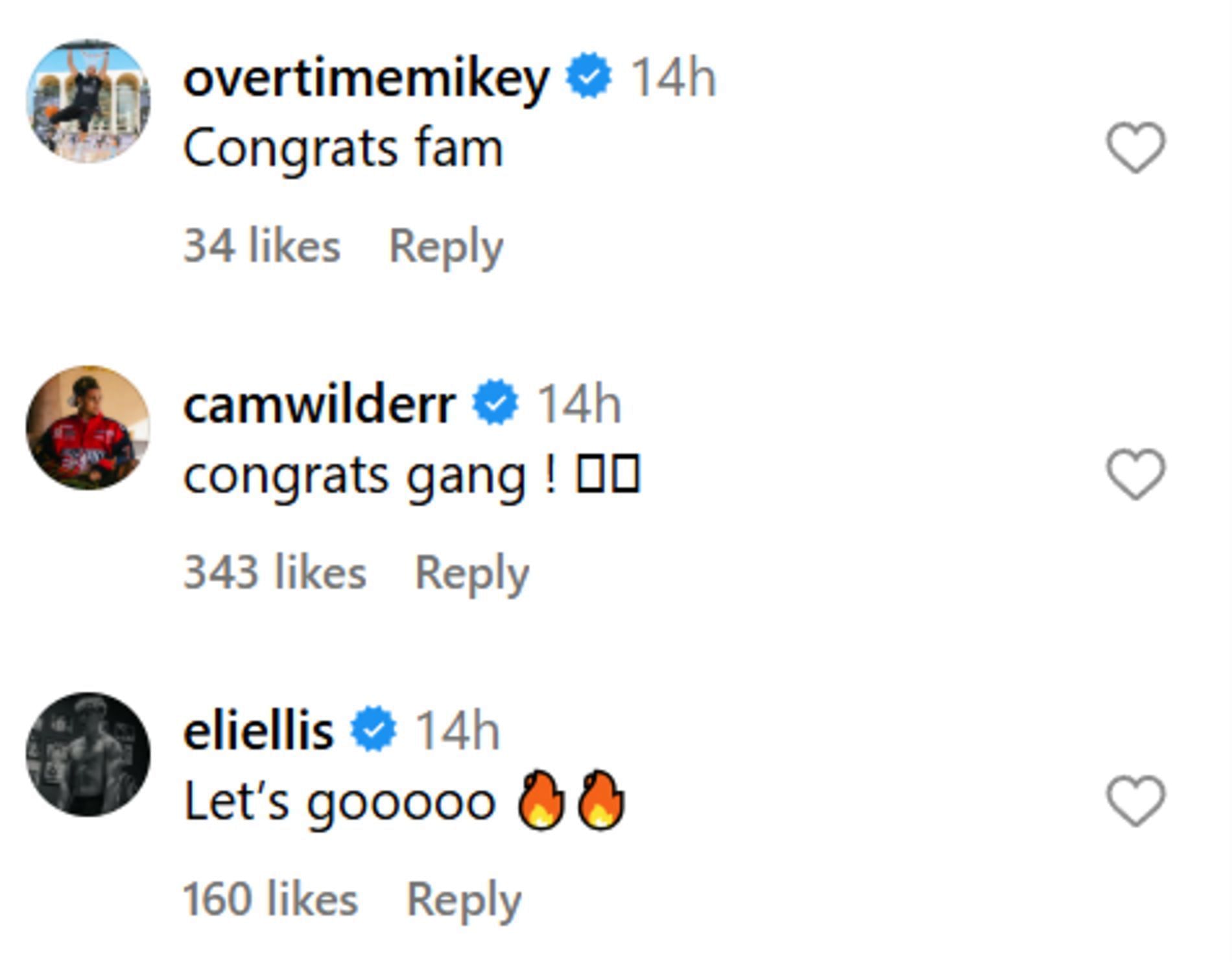 Cam Wilder, Mike Kaufman, others, react to Noah Neumann choosing to play in China instead of college (source: IG/ nnsquad__ )